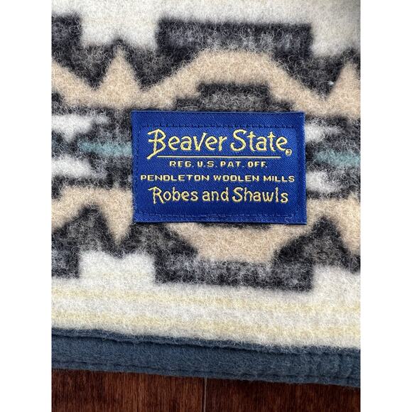 Pendleton Vtg Wool Blanket Beaver State Dreamcatcher Aztec Reversible 42x32 Crib - Picture 3 of 7